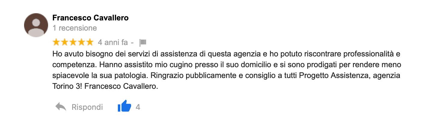 Recensione Assistenza anziani torino - Agenzia Badanti Torino