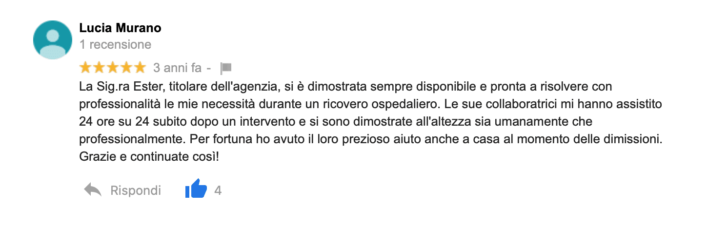 Recensione Assistenza anziani torino - Agenzia Badanti Torino