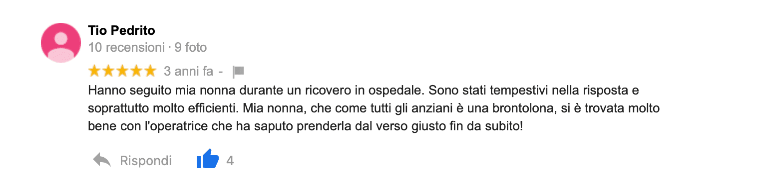 Recensione Assistenza anziani torino - Agenzia Badanti Torino