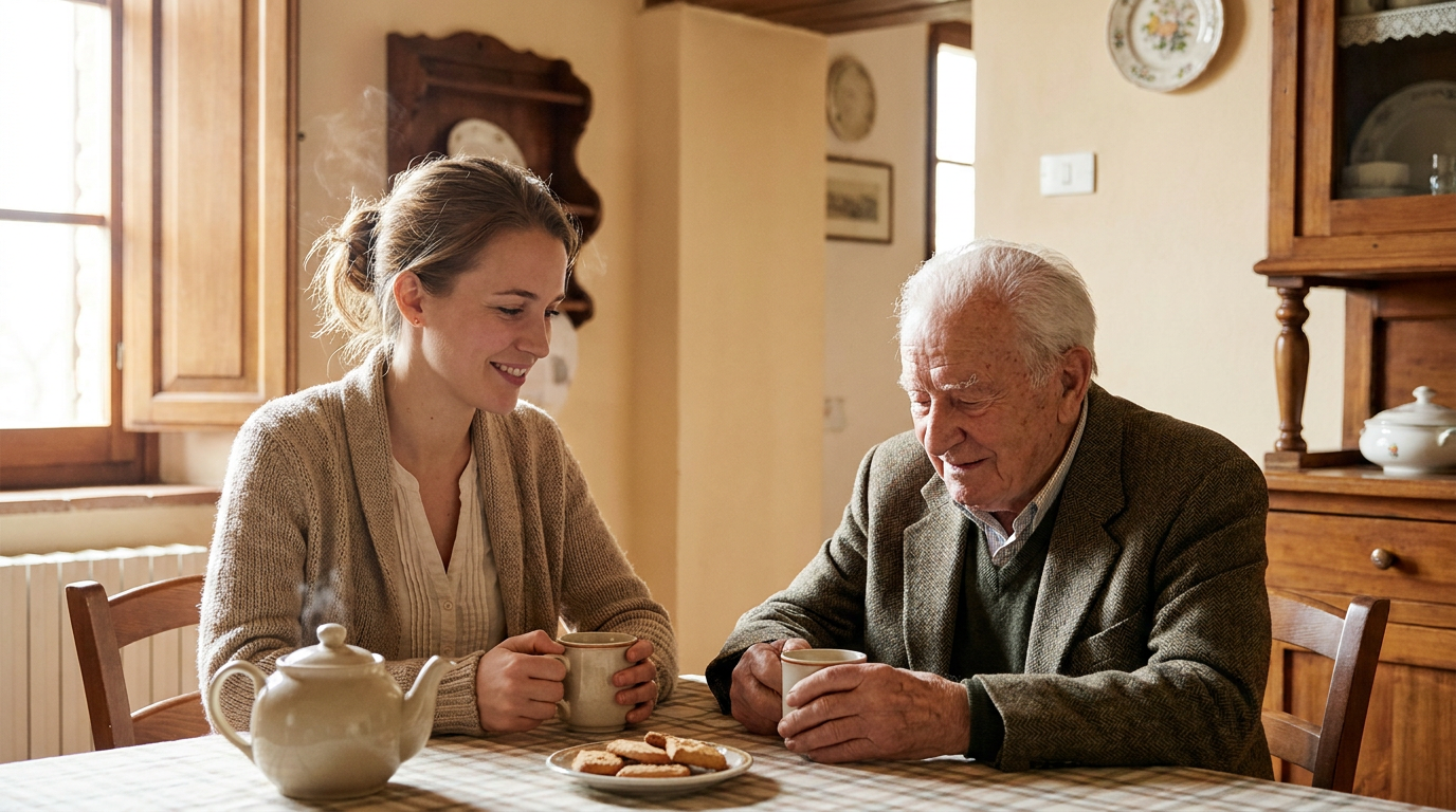 incontrare persona anziana caregiver
